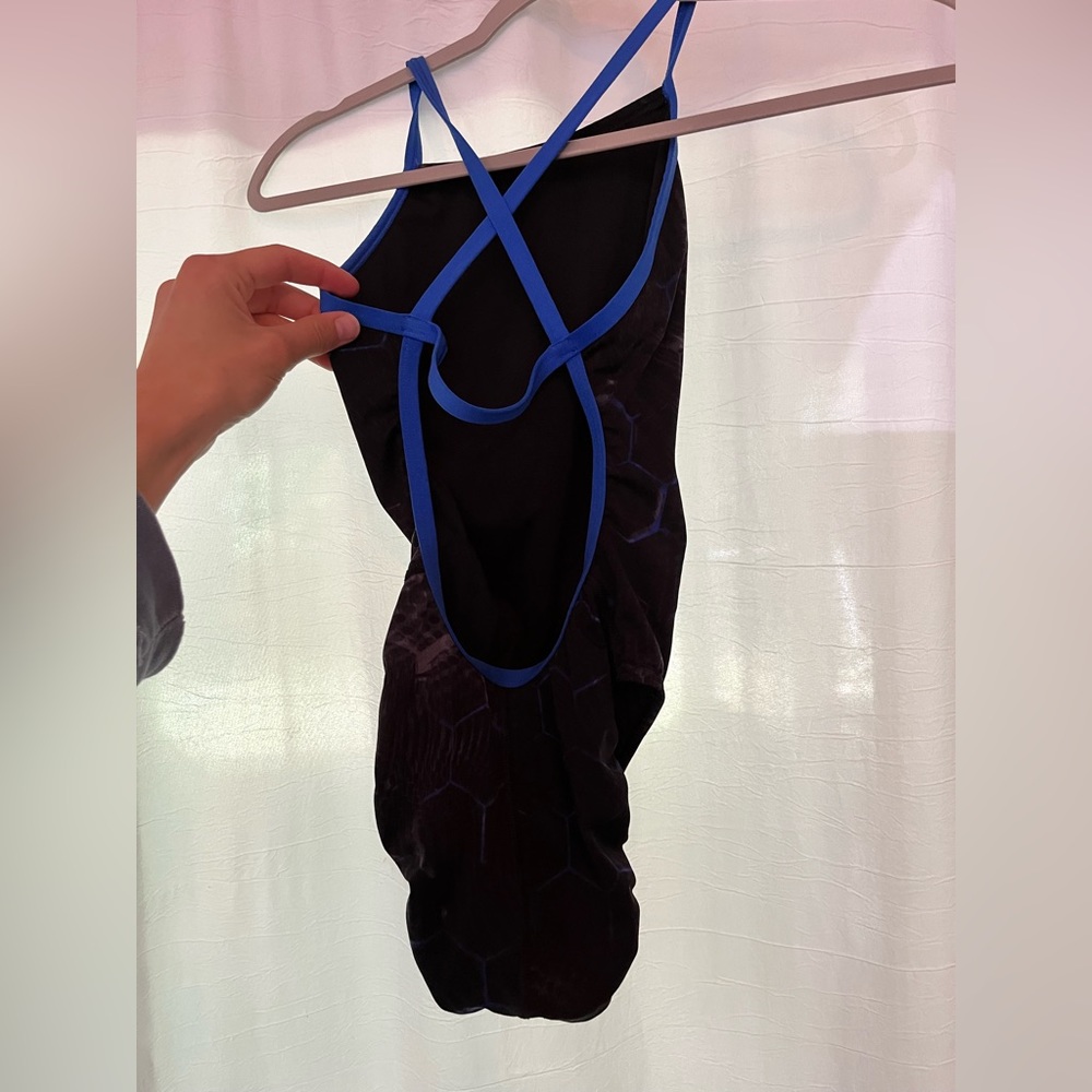Blue and black cross back speedo endurance